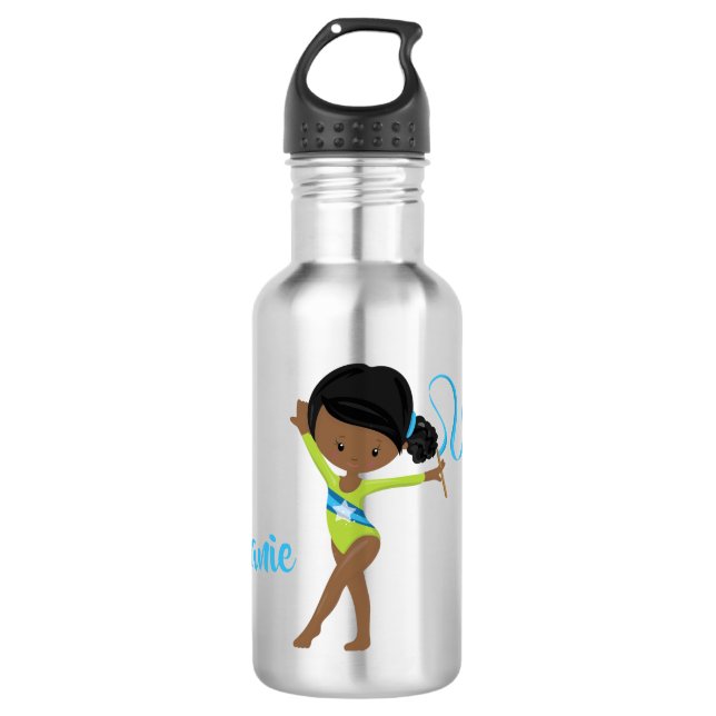 Gymnast - Personalised African American 532 Ml Water Bottle (Front)
