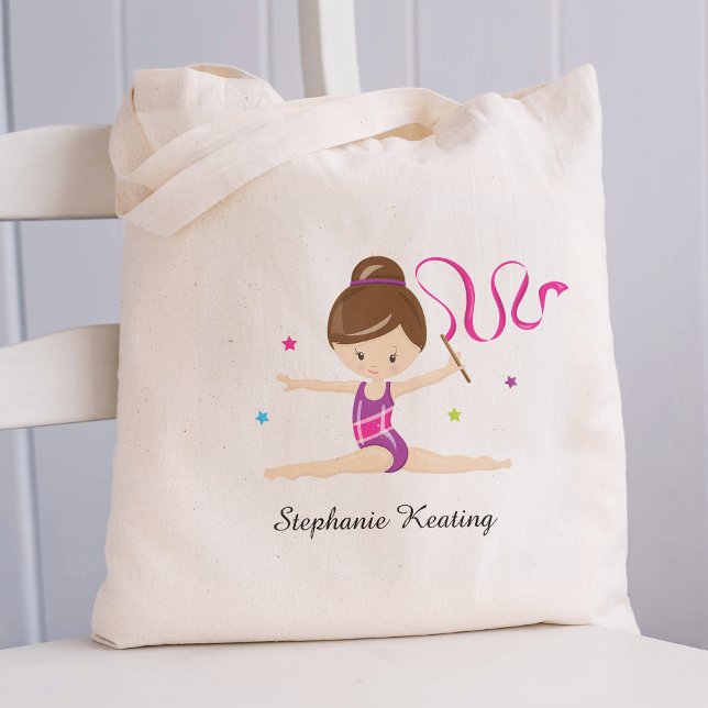 Gymnast - Personalised Brunette Tote Bag (Creator Uploaded)