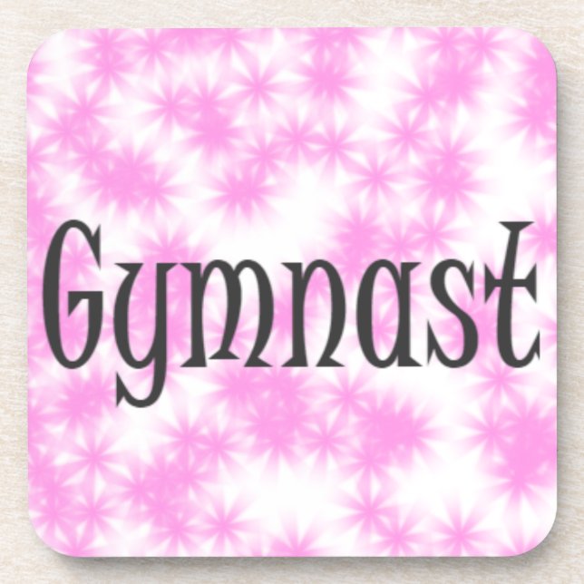 Gymnast Pink and White Coaster (Front)