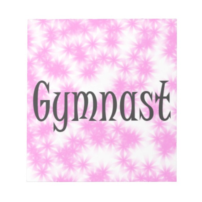 Gymnast Pink and White Notepad (Front)