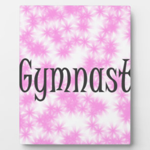 Gymnast Pink and White Plaque