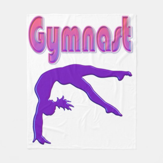Gymnast Power Tumbling Purple Metallic Fleece Blanket (Front)