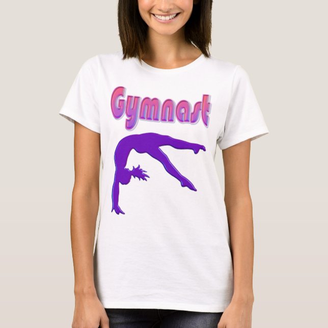 Gymnast Power Tumbling Purple Metallic T-Shirt (Front)