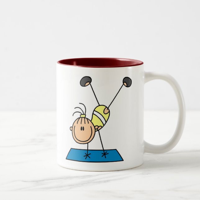 Gymnast Practicing  Two-Tone Coffee Mug (Right)