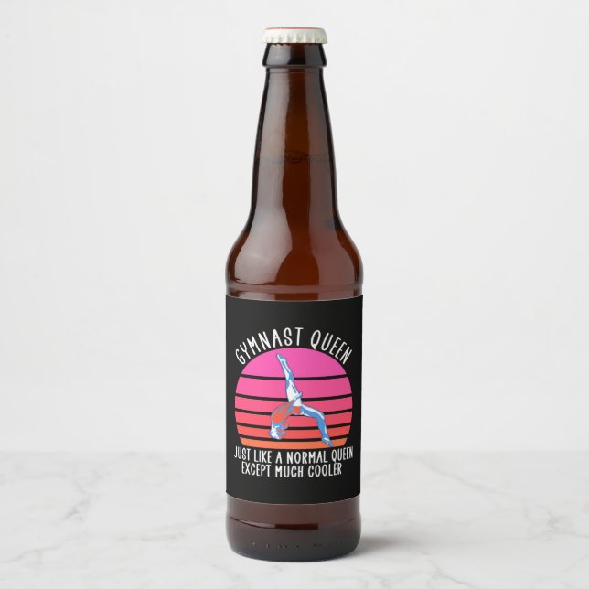 Gymnast Queen Beer Bottle Label (Front)