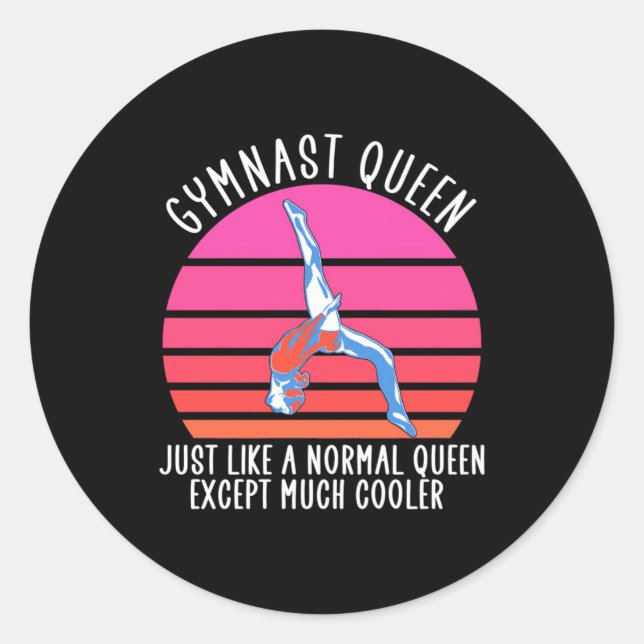 Gymnast Queen Classic Round Sticker (Front)