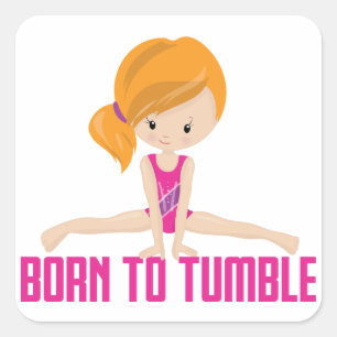 Gymnast - Red Hair Square Sticker