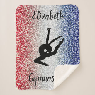 Gymnast Red, White & Blue Sherpa Blanket