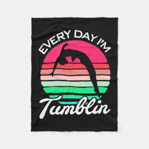 Gymnast Retro Vintage Tumblin Fleece Blanket