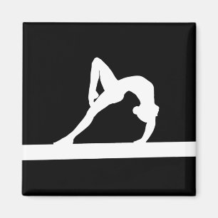 Gymnast Silhouette Magnet Black