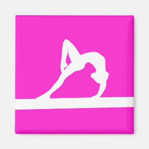 Gymnast Silhouette Magnet Pink