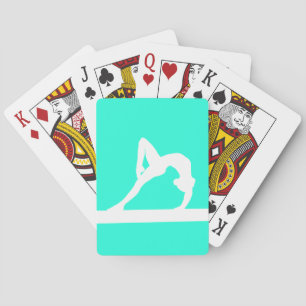 Gymnast Silhouette Playing Cards Turquoise