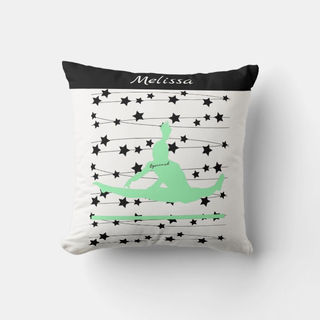 Gymnast Swirling Stars Cushion (Front)