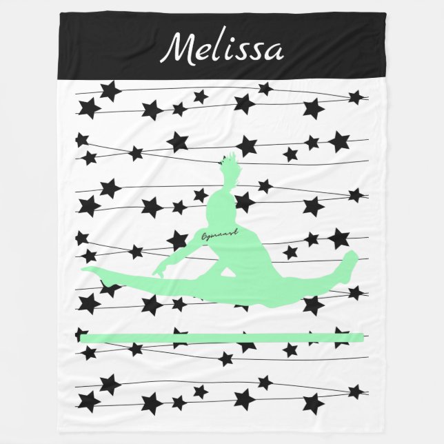Gymnast Swirling Stars Fleece Blanket (Front)