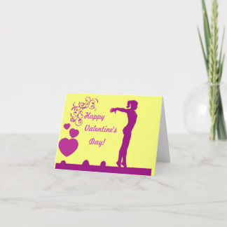 Gymnast Valentine's day card