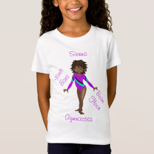 Gymnastic African American, Brown Eyes, Purple Leo T-Shirt