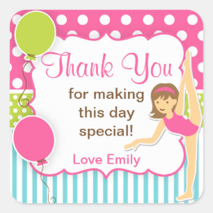 Gymnastic Birthday Favour Tag
