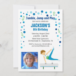 Gymnastic Birthday Invitation for Boy