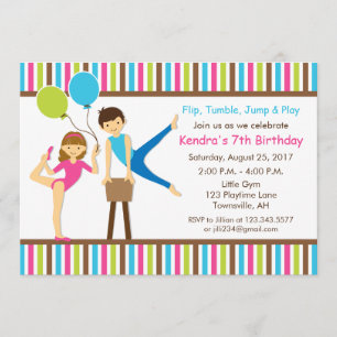 Gymnastic Birthday Invitation Girl and Boy