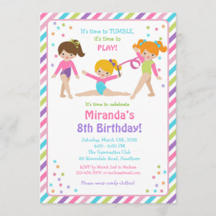 Gymnastic Birthday Invitation, Gymnastic Invite