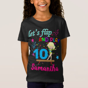 Gymnastic Birthday Let's Flip Custom T-Shirt