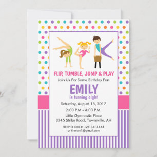 Gymnastic Birthday Party Invitation
