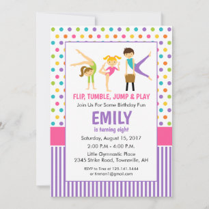 Gymnastic Birthday Party Invitation