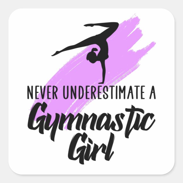gymnastic girl square sticker (Front)