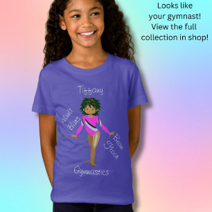 Gymnastic Hispanic, Brown Eyes, Fuchsia Leotard   T-Shirt