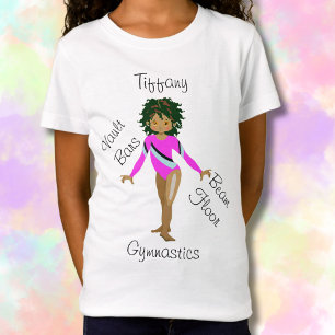Gymnastic Hispanic, Brown Eyes, Fuchsia Leotard   T-Shirt