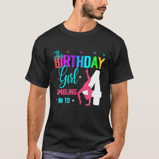Gymnastic Lover 4th Birthday Four 4 Years Old Gymn T-Shirt