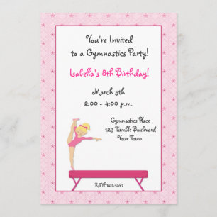 Gymnastic Party, Balance Beam Invitation