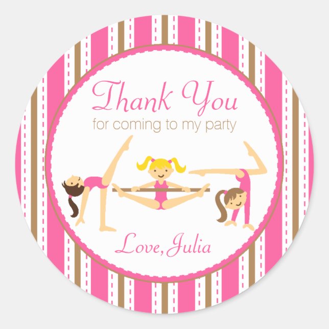 Gymnastic Party Stickers (Front)
