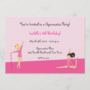 Gymnastic Party, Tumbling Invitation