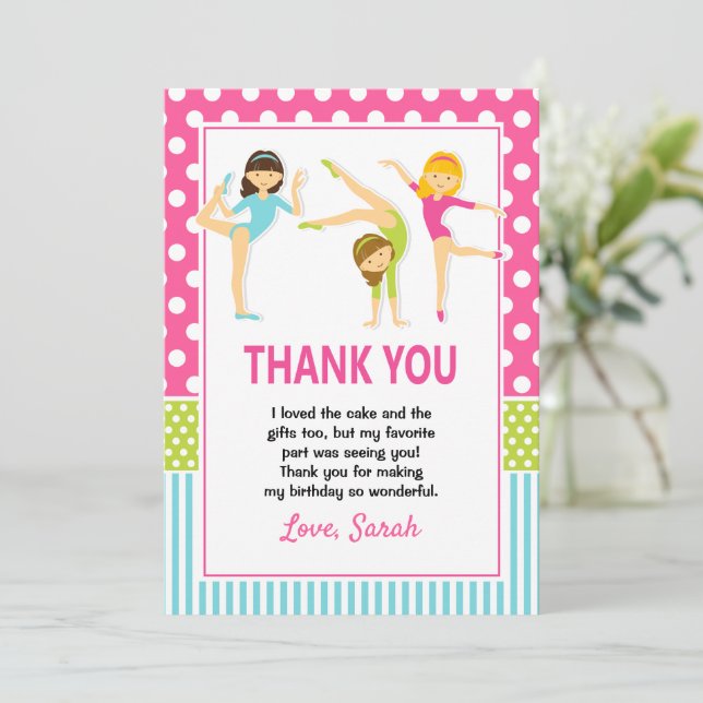 Gymnastic Thank You Card girls (Standing Front)