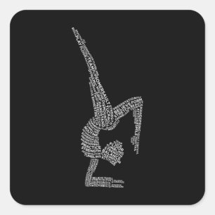 Gymnastic Typography Gymnast Gymnastics Sports Lov Square Sticker