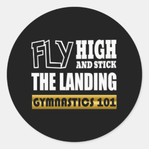 Gymnastics 101 Fly High - Bar Gymnast Classic Round Sticker
