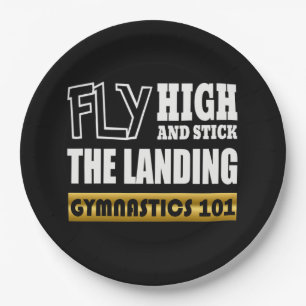 Gymnastics 101 Fly High - Bar Gymnast Paper Plate
