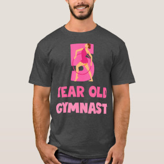 Gymnastics 5th Birthday Gift for Girls 5 Year T-Shirt