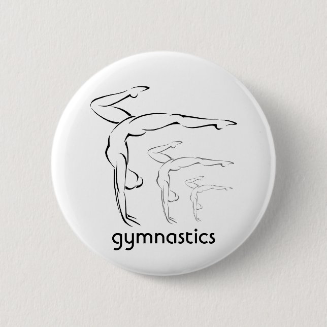 Gymnastics 6 Cm Round Badge (Front)
