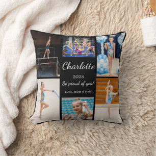 Gymnastics 6 Photo Collage Modern Keepsake Cushion