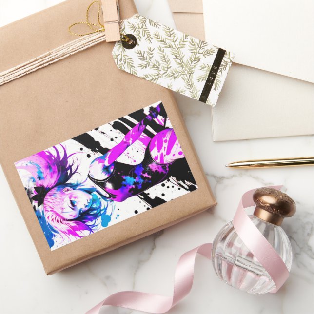 Gymnastics Abstract Spirit of the Gymnast Rectangular Sticker (Gifting)