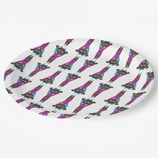 Gymnastics Acrobatics Dance Recital Acro Gymnast Paper Plate (Angled)