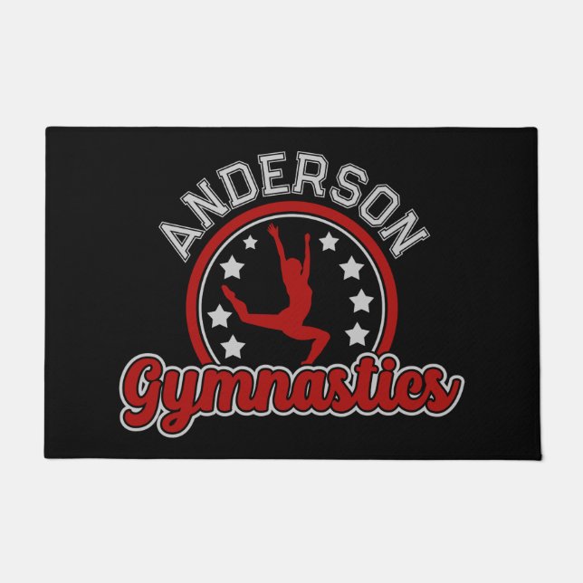 Gymnastics ADD NAME Gymnast Vault Floor Athlete  Doormat (Front)