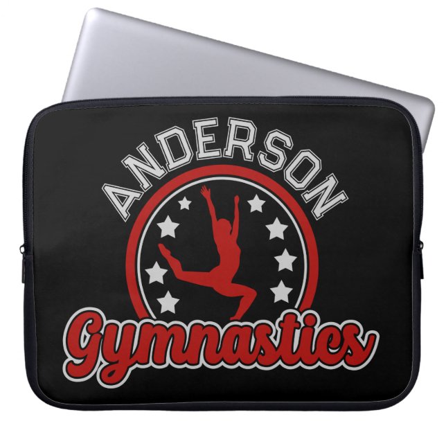 Gymnastics ADD NAME Gymnast Vault Floor Athlete  Laptop Sleeve (Front)