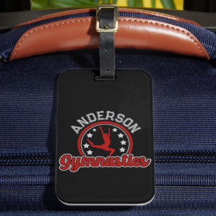 Gymnastics ADD NAME Gymnast Vault Floor Athlete Luggage Tag