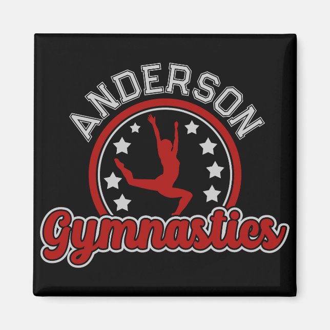 Gymnastics ADD NAME Gymnast Vault Floor Athlete  Magnet (Front)