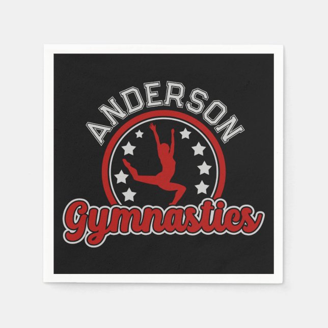 Gymnastics ADD NAME Gymnast Vault Floor Athlete  Napkin (Front)
