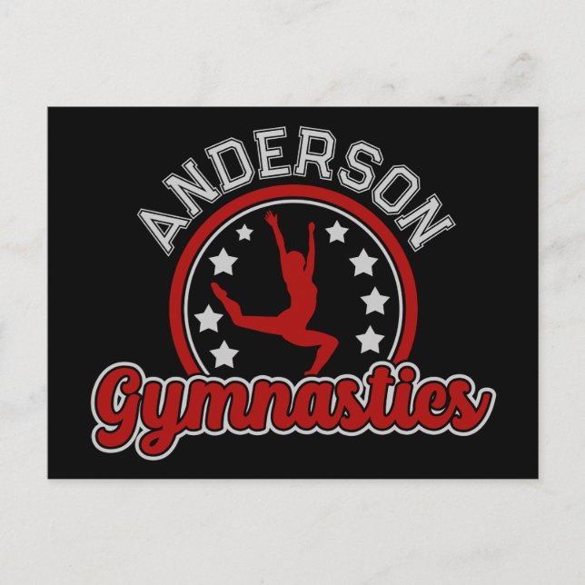 Gymnastics ADD NAME Gymnast Vault Floor Athlete Postcard (Front)