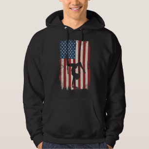 Gymnastics American Flag Coach Team Gymnast Men W Hoodie